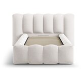 Micadoni kremno bela oblazinjena postelja s prostorom za shranjevanje z letvenim dnom 90x200 cm lupine – | Shoptok.si