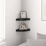  Plutajuće kutne police 2 kom sjajne crne 25 x 25 x 3,8 cm MDF | shoptok.hr