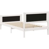  Okvir kreveta s uzglavljem Bijela i svijetlosiva 100 x 200 cm | shoptok.hr
