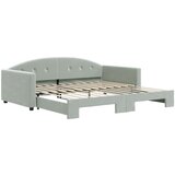  The Living Store Izvlečna dnevna postelja svetlo siva 100x200 cm žamet - Izvlečna Dnevna Postelja, (21488354) | Shoptok.si