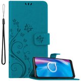 Cadorabo Alcatel 1S 2020 in klasična rožnata zlata - ovitek v cvetličnem dizajnu z magnetnim zapiranjem, stoječo funkcijo in režami za kartice, (20859875) | Shoptok.si