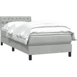 Box Spring krevet s madracem svijetlo sivi 80x210 cm baršun | shoptok.hr