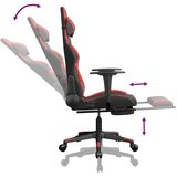  Masažna igraća stolica s osloncem crno-crvena od umjetne kože | shoptok.hr