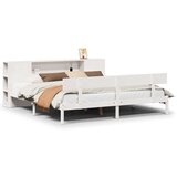 vidaXL Krevet s regalom z knjige bez madraca bijeli 200x200cm borovina | shoptok.hr