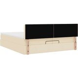  Otomanski okvir kreveta s madracima krem 200x200cm od tkanine | shoptok.hr