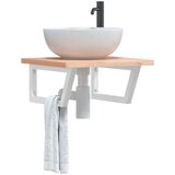  Nosači polica za Lavabo - Umivaonik 2 kom bijeli trapezni čelični | shoptok.hr