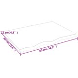  Zidna polica 80 x 60 x 2 cm od neobrađene masivne hrastovine | shoptok.hr