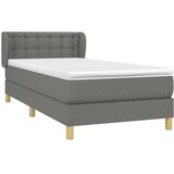  Krevet s oprugama i madracem tamnosivi 90 x 190 cm od tkanine | shoptok.hr