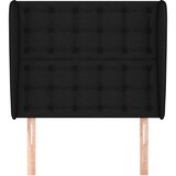  Uzglavlje s ušima crno 83 x 23 x 118/128 cm od tkanine | shoptok.hr