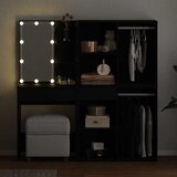  LED Set Toaletnog Stola s ladicama Crni hrast 140 x 40 x 140 cm | Eponuda.com
