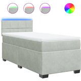 Maison Chic Box spring postelja - Vzmetna postelja z vzmetnico svetlo siva 80x200 cm žamet SL4192, (21904325) | Shoptok.si