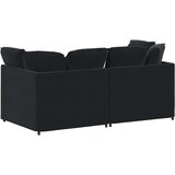  Modularna sofa s jastucima, crna, baršunasta | Shoptok.si