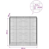  Gabion s žicom debljine 5 mm i mrežom 5x10 cm 200x100x200 cm | shoptok.hr