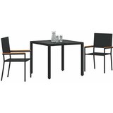  Vrtni set za objed 3 kom. Crna poliratan | shoptok.hr