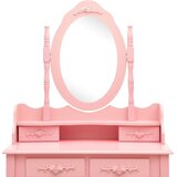  Toaletni stolić sa stolcem rozi 75x69x140 cm od drva paulovnije | Eponuda.com