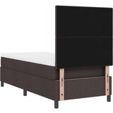 Postelja z box springom in vzmetnico temno rjava enojna tkanina, (22067335) | Shoptok.si