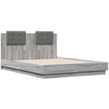  Okvir za krevet s uzglavljem boja sivog hrasta 135x190 cm | shoptok.hr