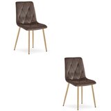 Libra stolica - tamnosmeđi baršun / noge od hrasta x 2 | shoptok.hr