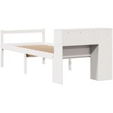 Krevet s regalom za knjige bez madraca bijeli 75x190cm borovina | Eponuda.com