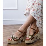 Gemre Black woven block heel sandals Marfi | ePonuda.com