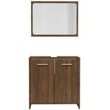  Set kupaonskog namještaja smeđa boja hrasta konstruirano drvo | shoptok.hr