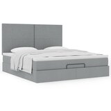 vidaXL Otomanski posteljni okvir z vzmetnico siv 160x200 cm blago Cene