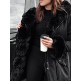 DStreet Kurtka damska CHARMFUR parka z futerkiem czarna | Shoptok.si
