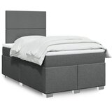 Maison Chic Box spring postelja - Vzmetna postelja z vzmetnico temno siva 120x200 cm blago SL18197, (21894412) | Shoptok.si