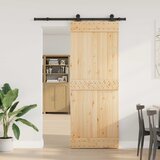  Klizna vrata NARVIK Prirodna i crna 80 x 210 cm (152,5 cm) | shoptok.hr