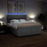  Krevet s oprugama i madracem svjetlosivi 200 x 200cm od tkanine | shoptok.hr