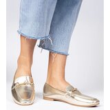Gemre Golden elegant loafers with a golden ornament and rhinestones Kalisa | Shoptok.si