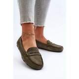 Kesi Classic Women's Suede Loafers Dark Green Glimris | shoptok.hr