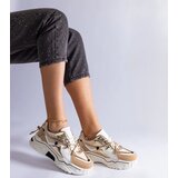 Gemre Beige sneakers decorated with rhinestone laces Valdeza | Shoptok.si