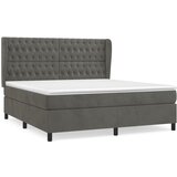 vidaXL Box spring postelja z vzmetnico temno siva 160x200 cm žamet, (20790895) | Shoptok.si