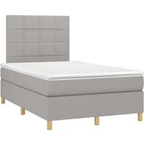  Box spring postelja z vzmetnico LED sv. siva 120x200 cm blago, (20789389) | Shoptok.si