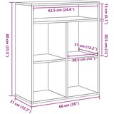  Ormar za knjige dimljeni hrast 66x31x80 cm konstruirano drvo | shoptok.hr