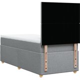  Box spring krevet s madracem svjetlosivi 90x190 cm od tkanine | shoptok.hr