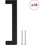  Ručke za ormarić 10 kom crne 128 mm od nehrđajućeg čelika | shoptok.hr
