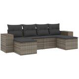  The Living Store Vrtna sedežna garnitura 6-delna z blazinami siv poli ratan - Vrtna Sedežna Garniture, (21443611) | Shoptok.si