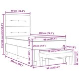 Box Postelja z vzmetnico z vzmetnico Črna 90 x 200 cm Žamet, (5000128410) | Shoptok.si