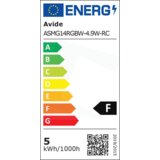 Avide Pametna žarnica, LED 4.9W, E14, RGB+W, 2700K, daljinski upravljalnik - Smart LED Mini Globe 4.9W | Shoptok.si