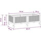  Vrtni saksija s kotačima Bijela 80 x 40 x 33 cm PP | shoptok.hr
