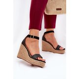 Boto Women's Wedge Sandals With Braiding Black Adelio | Shoptok.si