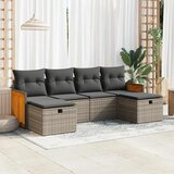 Maison Chic Seti vrtnega pohištva - Vrtna garnitura - Vrtni pohištvo set 6-delna z blazinami siv poli ratan, (21806054) | Shoptok.si