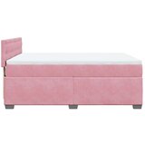 vidaXL Box spring postelja z vzmetnico temno roza 140x200 cm žamet | Shoptok.si