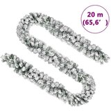 vidaXL božična girlanda s snegom zelena 20 m PVC | Shoptok.si