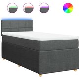  Okvir kreveta s oprugama i madrac tamnosivi 80x200cm od tkanine | shoptok.hr