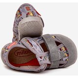 Boto Children's Slippers Milami With Velcro Grey Vehicles Reathiana | Eponuda.ba