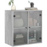 vidaXL Stenska omarica s steklenimi vrati siva sonoma 68x37x68,5 cm | Shoptok.si