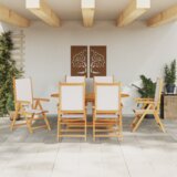 vidaXL set vrtnih stolova od 7 dijelova krem bijelo čvrsto drvo akacije | shoptok.hr